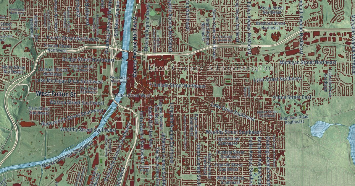 Map of Grand Rapids City, Michigan in 2026
