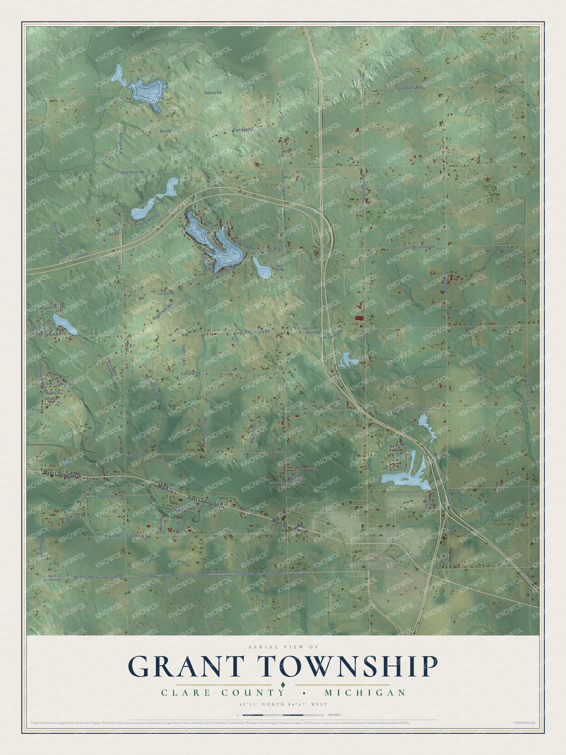Watermarked full-map preview of Grant, Michigan