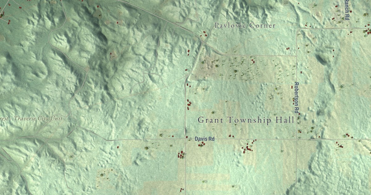 Map of Grant, Grand Traverse County, Michigan in 2026