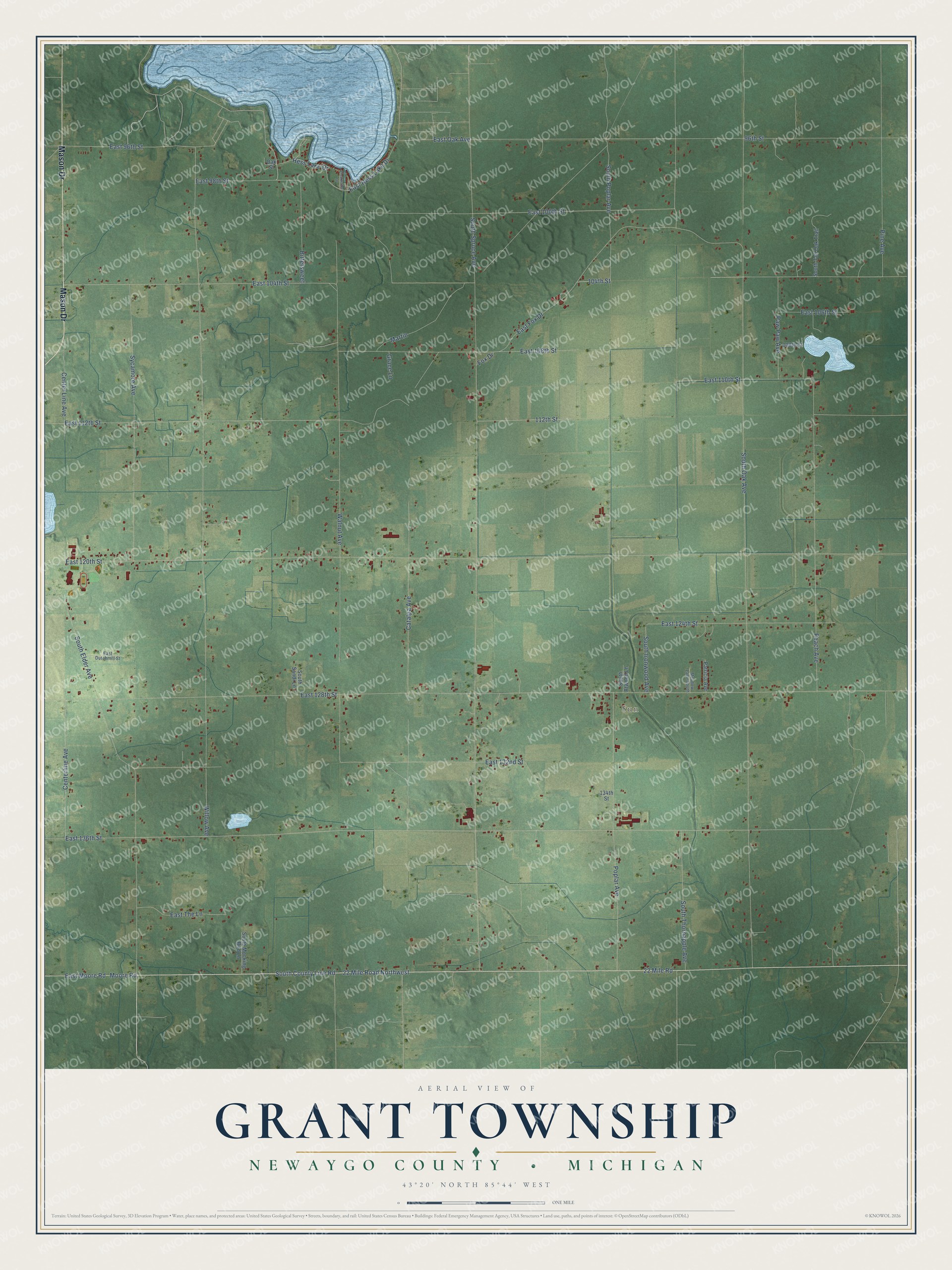 Watermarked full-map preview of Grant, Michigan