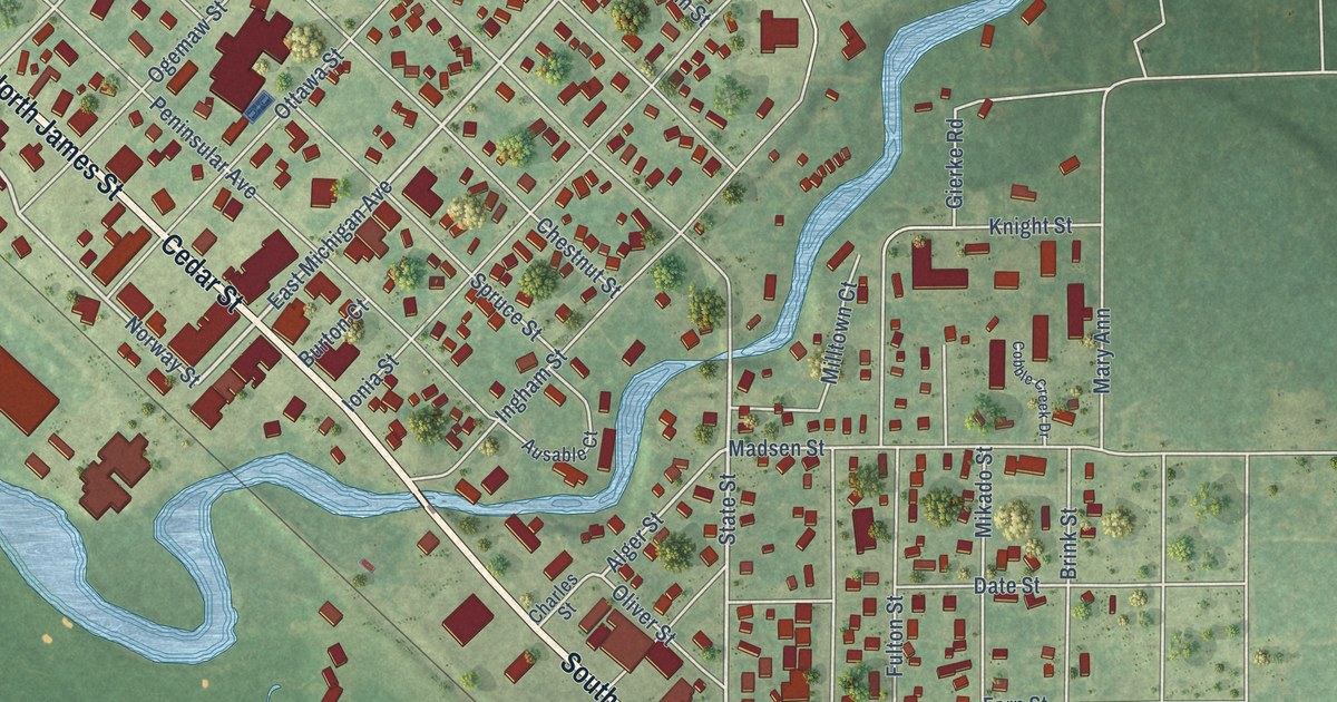 Map of Grayling City, Michigan in 2026