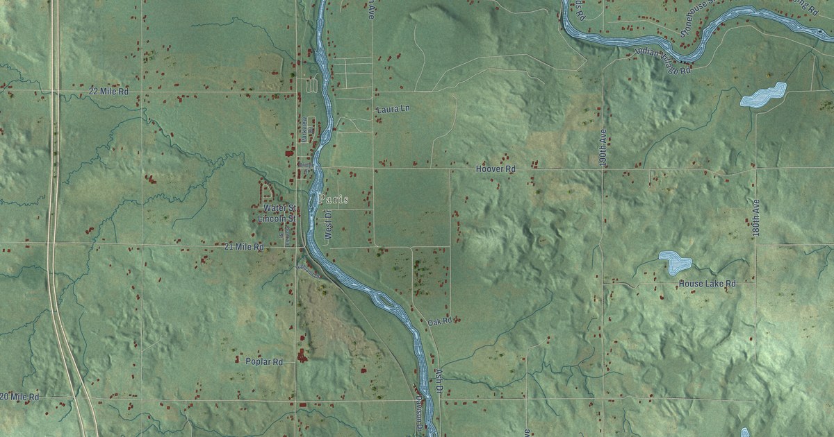Map of Green, Mecosta County, Michigan in 2026