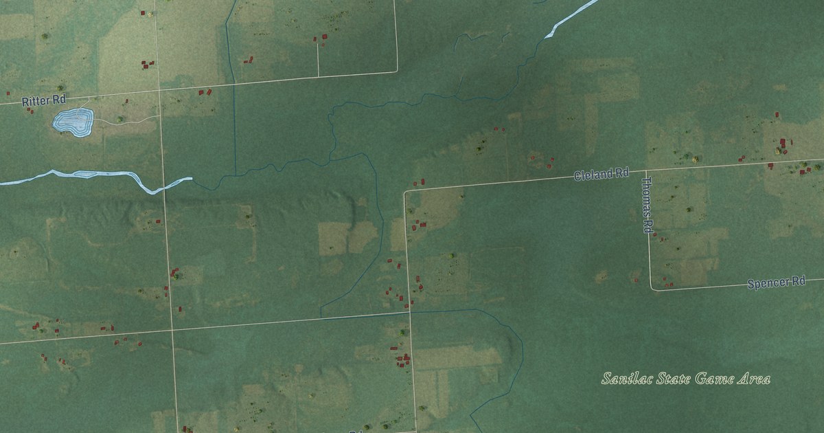 Map of Greenleaf, Michigan in 2026
