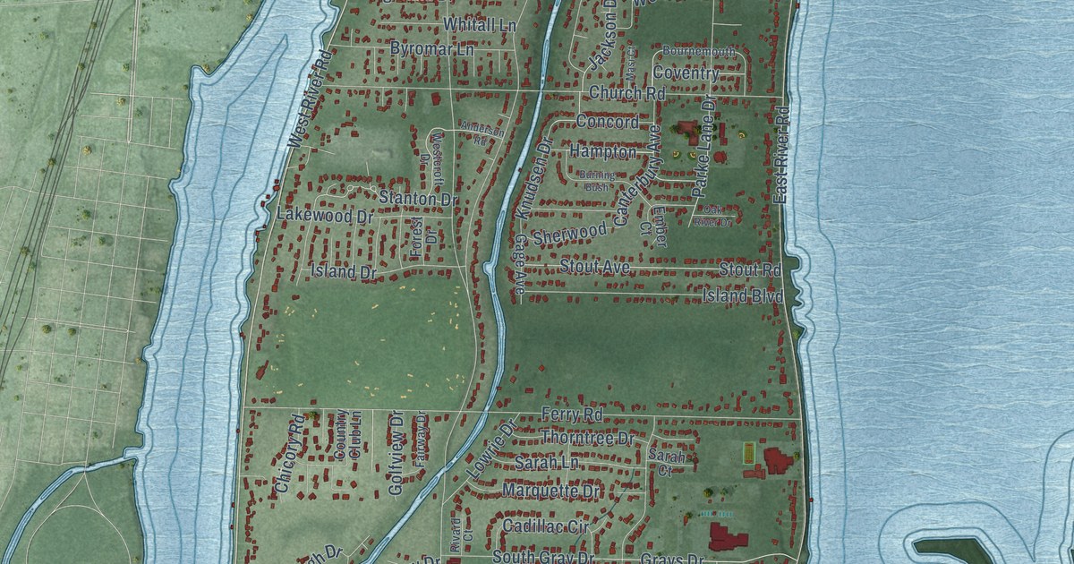 Map of Grosse Ile, Michigan in 2026