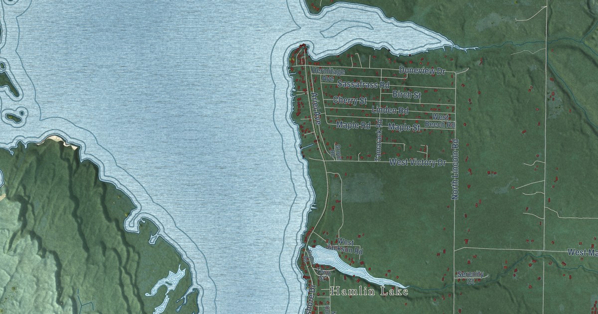 Map of Hamlin, Mason County, Michigan in 2026