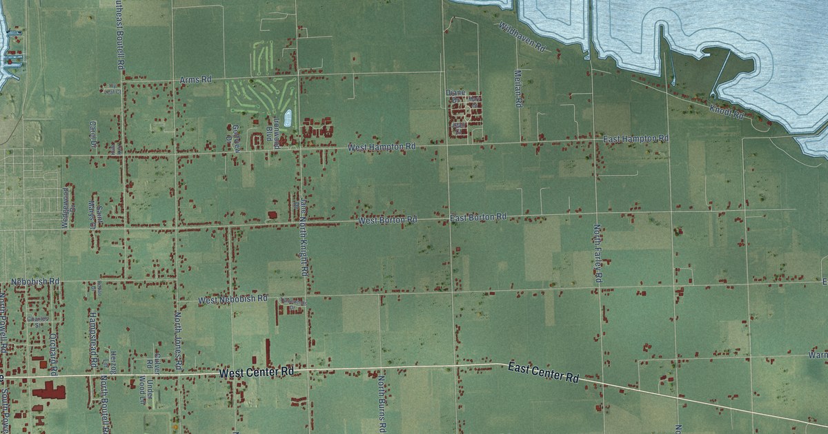 Map of Hampton, Michigan in 2026