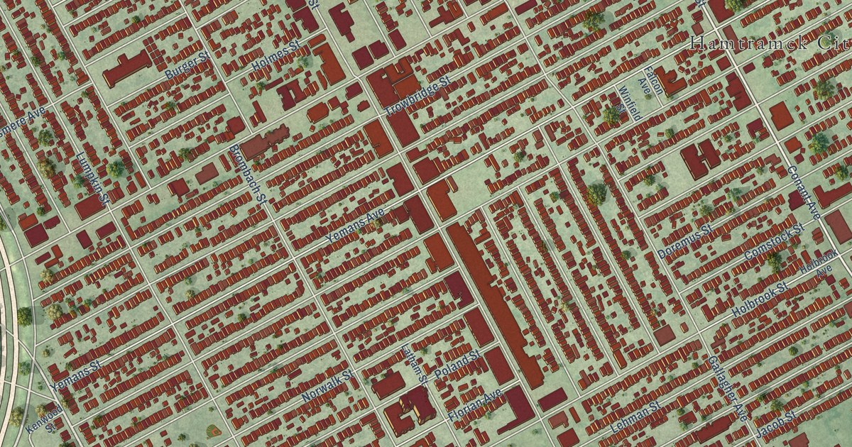 Map of Hamtramck, Michigan in 2026