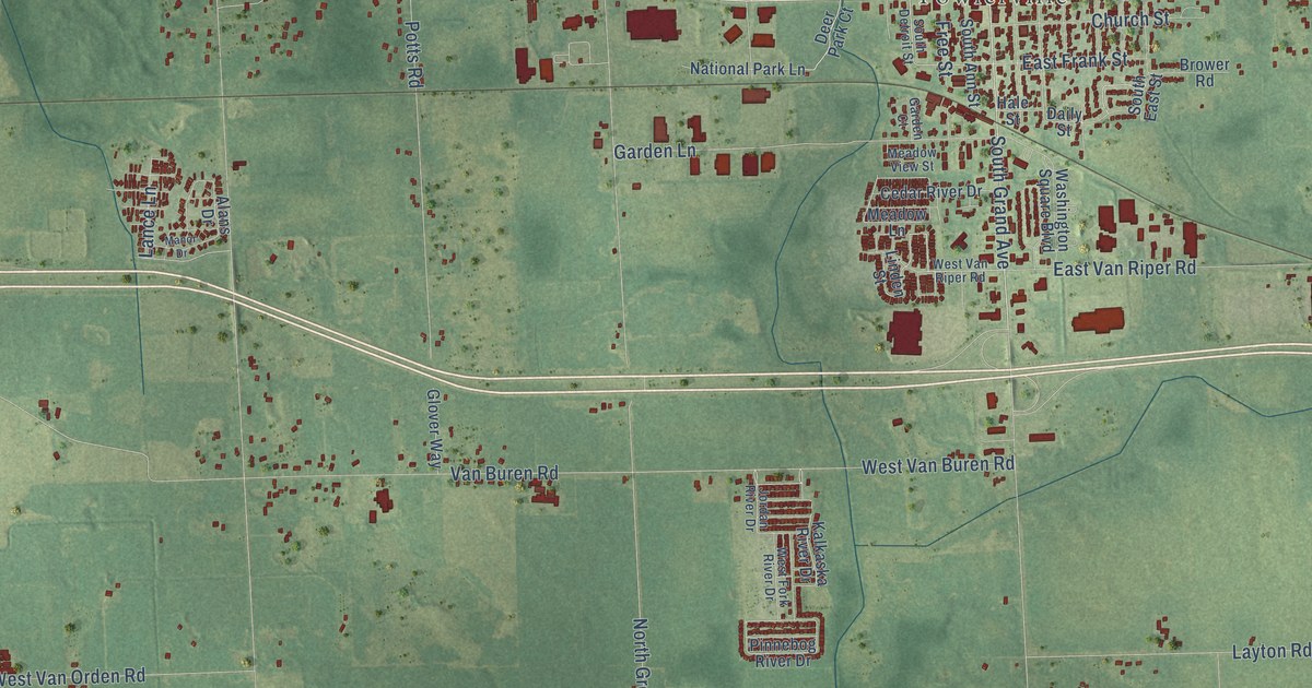 Map of Handy, Michigan in 2026