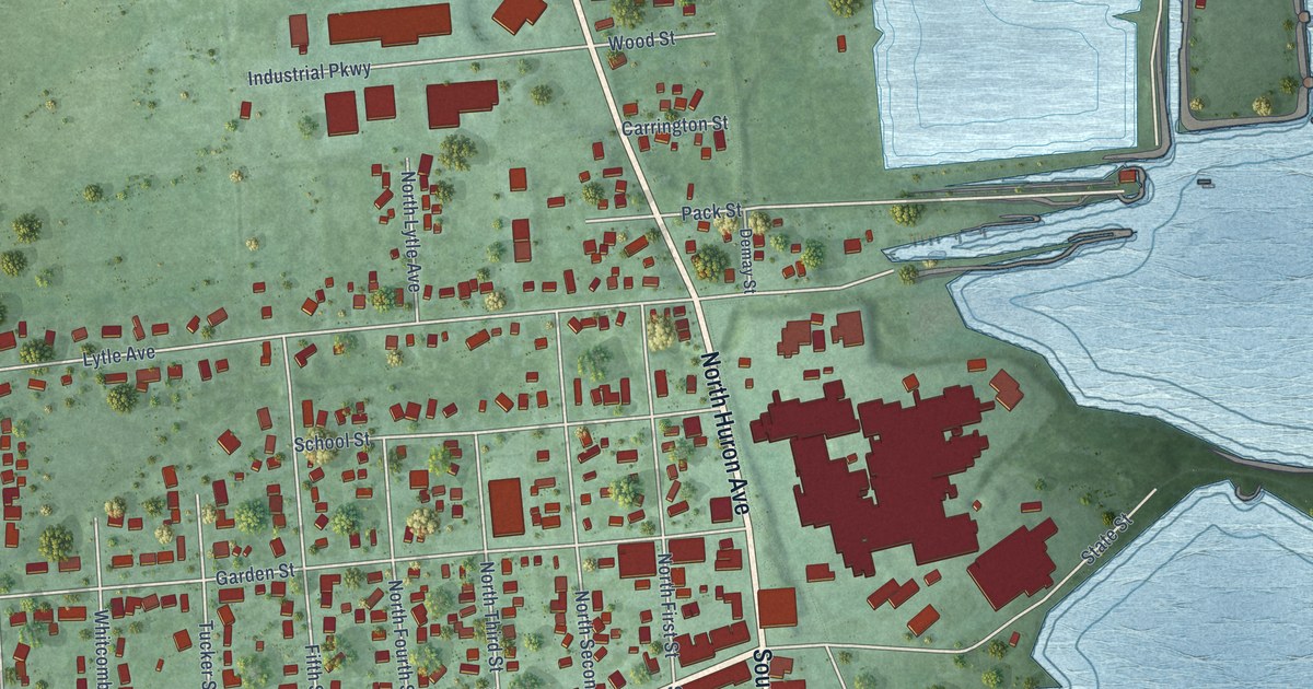 Map of Harbor Beach, Michigan in 2026