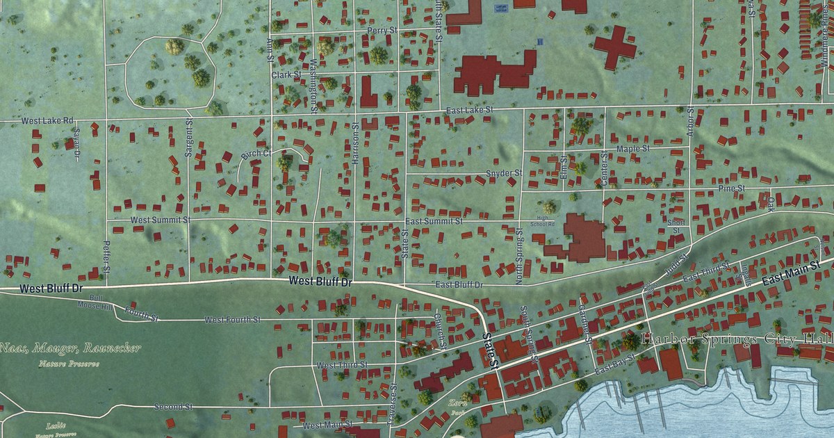 Map of Harbor Springs, Michigan in 2026