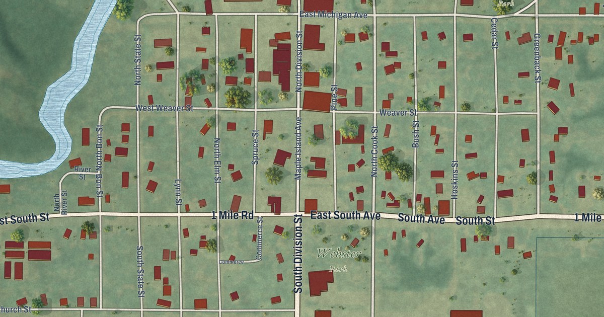 Map of Hesperia, Michigan in 2026