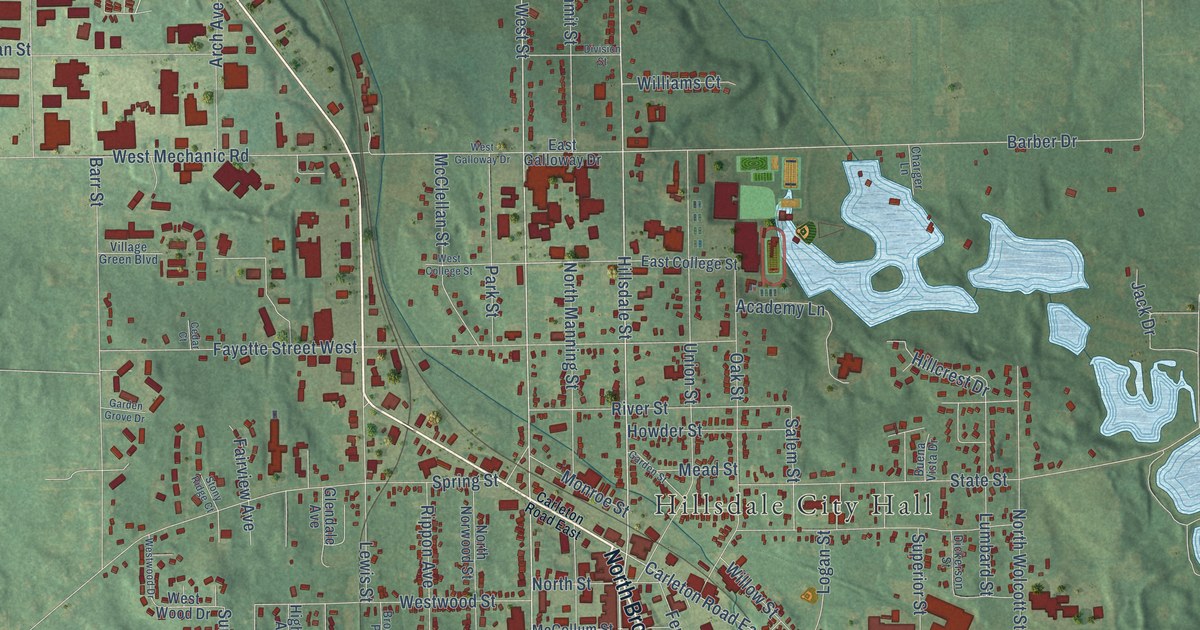 Map of Hillsdale City, Michigan in 2026