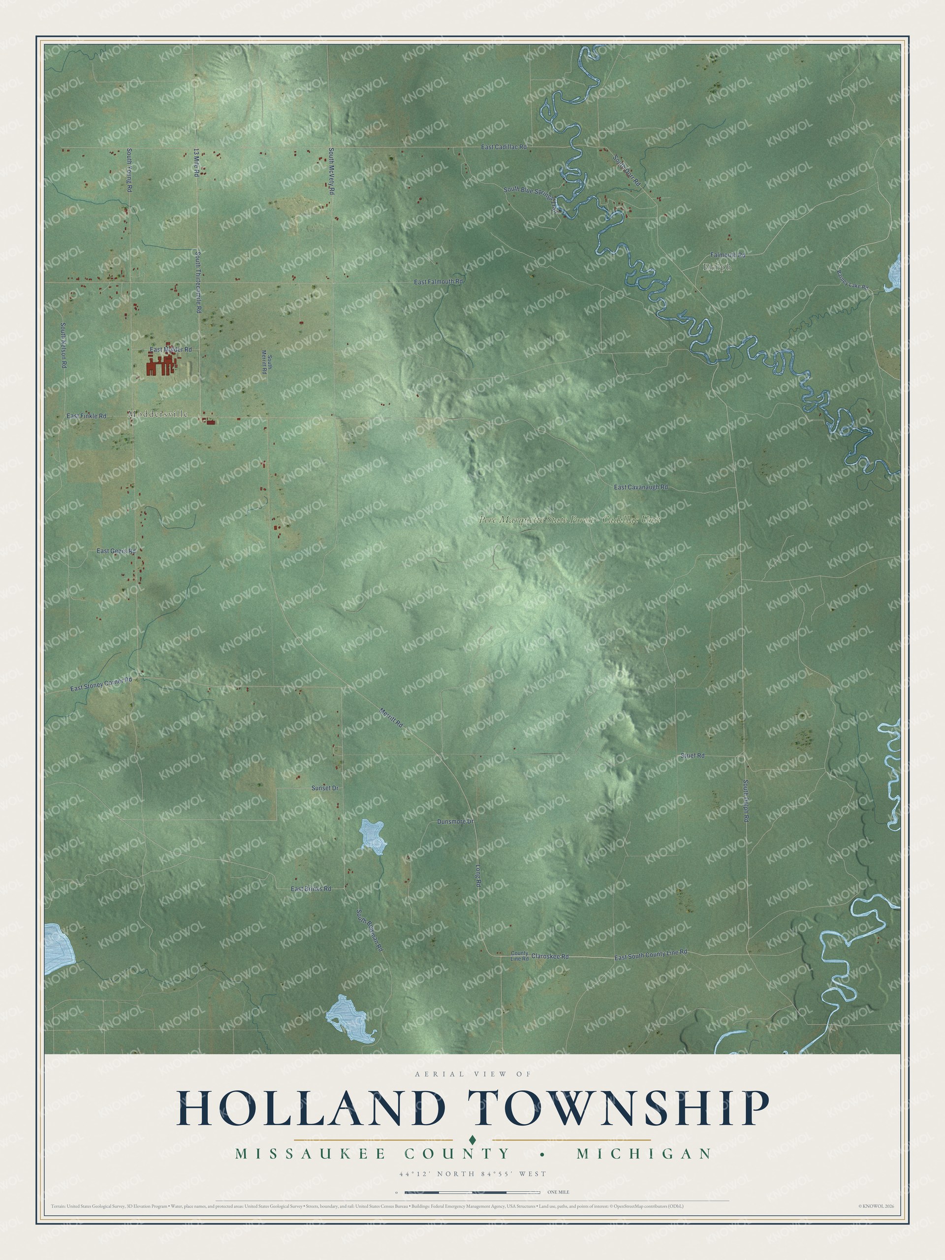 Watermarked full-map preview of Holland, Michigan