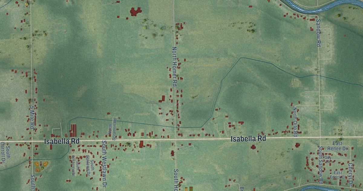 Map of Homer, Midland County, Michigan in 2026