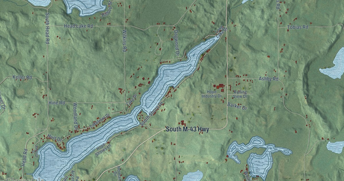 Map of Hope, Barry County, Michigan in 2026
