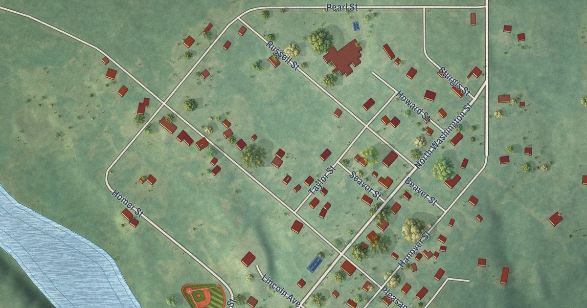 Map of Hubbardston, Michigan in 2026
