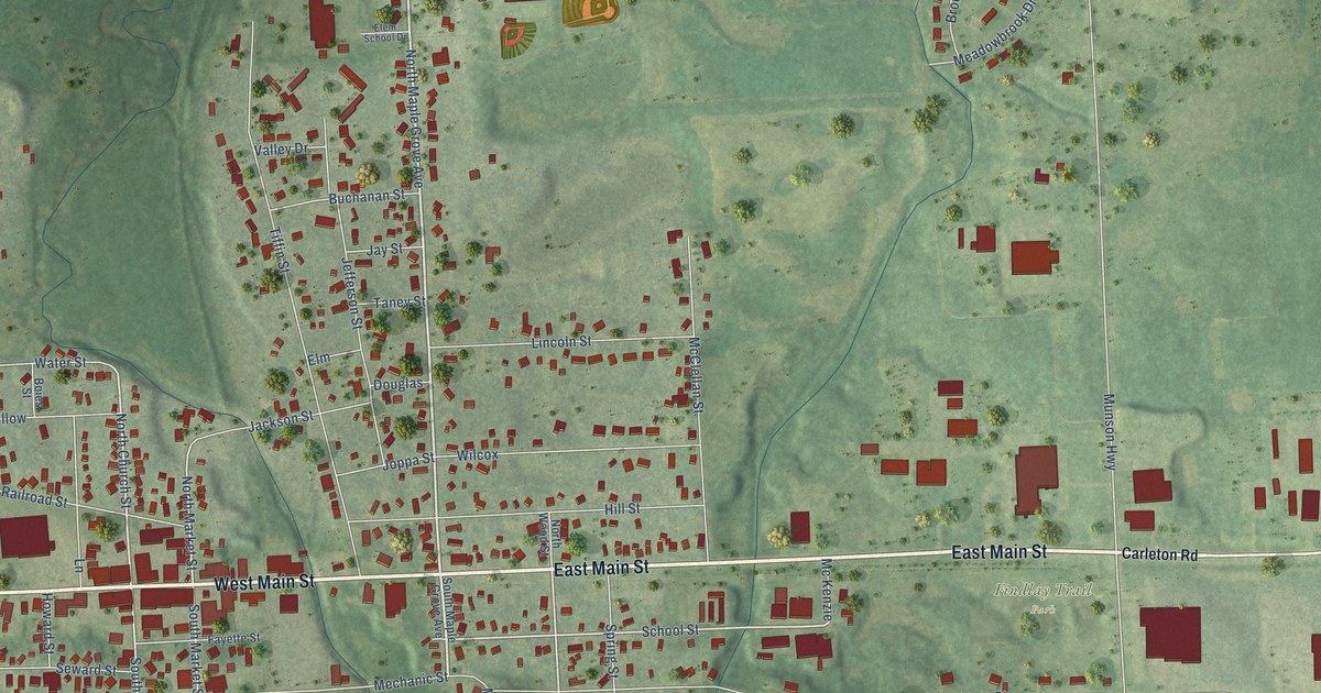 Map of Hudson City, Lenawee County, Michigan in 2026