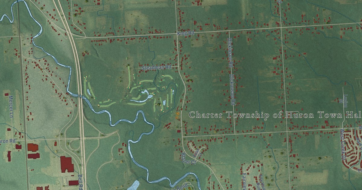 Map of Huron, Wayne County, Michigan in 2026