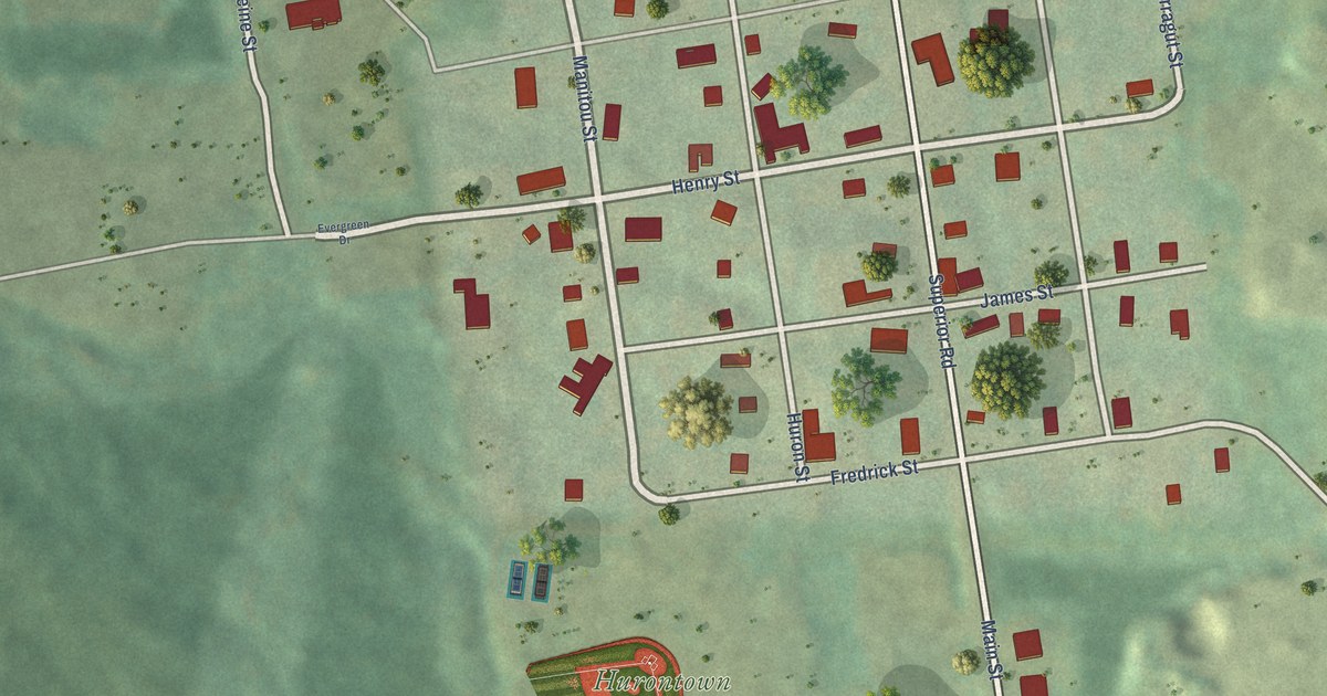 Map of Hurontown, Michigan in 2026