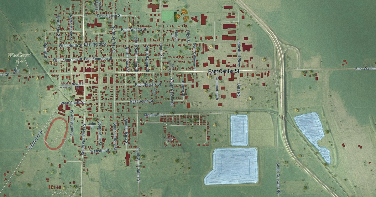 Map of Ithaca, Michigan in 2026