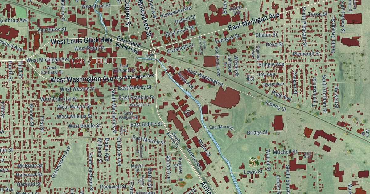 Map of Jackson, Michigan in 2026