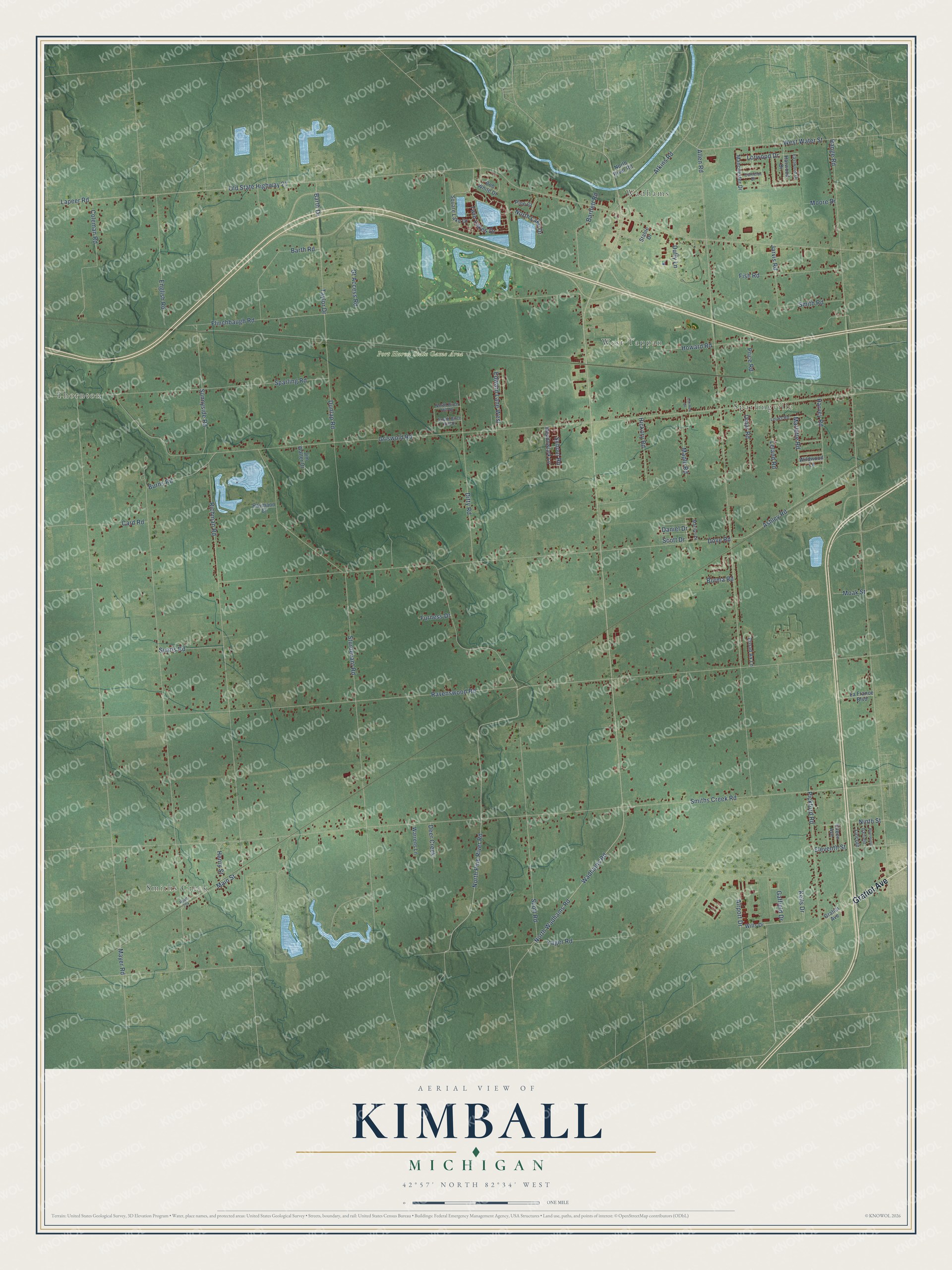 Watermarked full-map preview of Kimball, Michigan