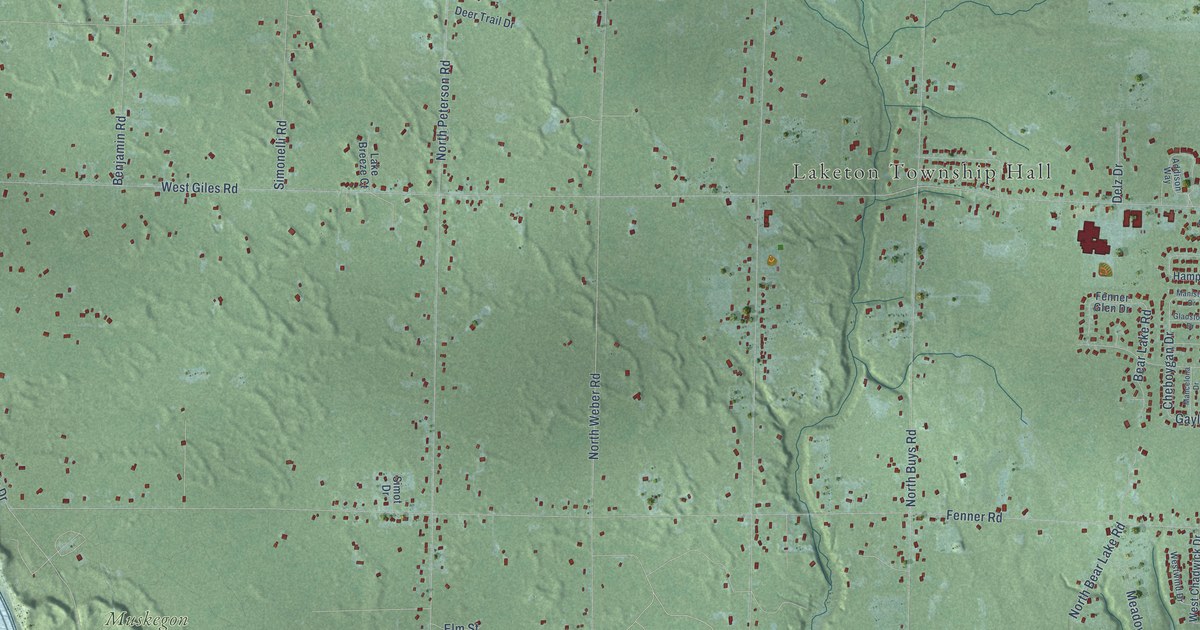 Map of Laketon, Michigan in 2026
