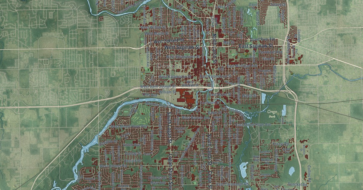 Map of Lansing City, Michigan in 2026