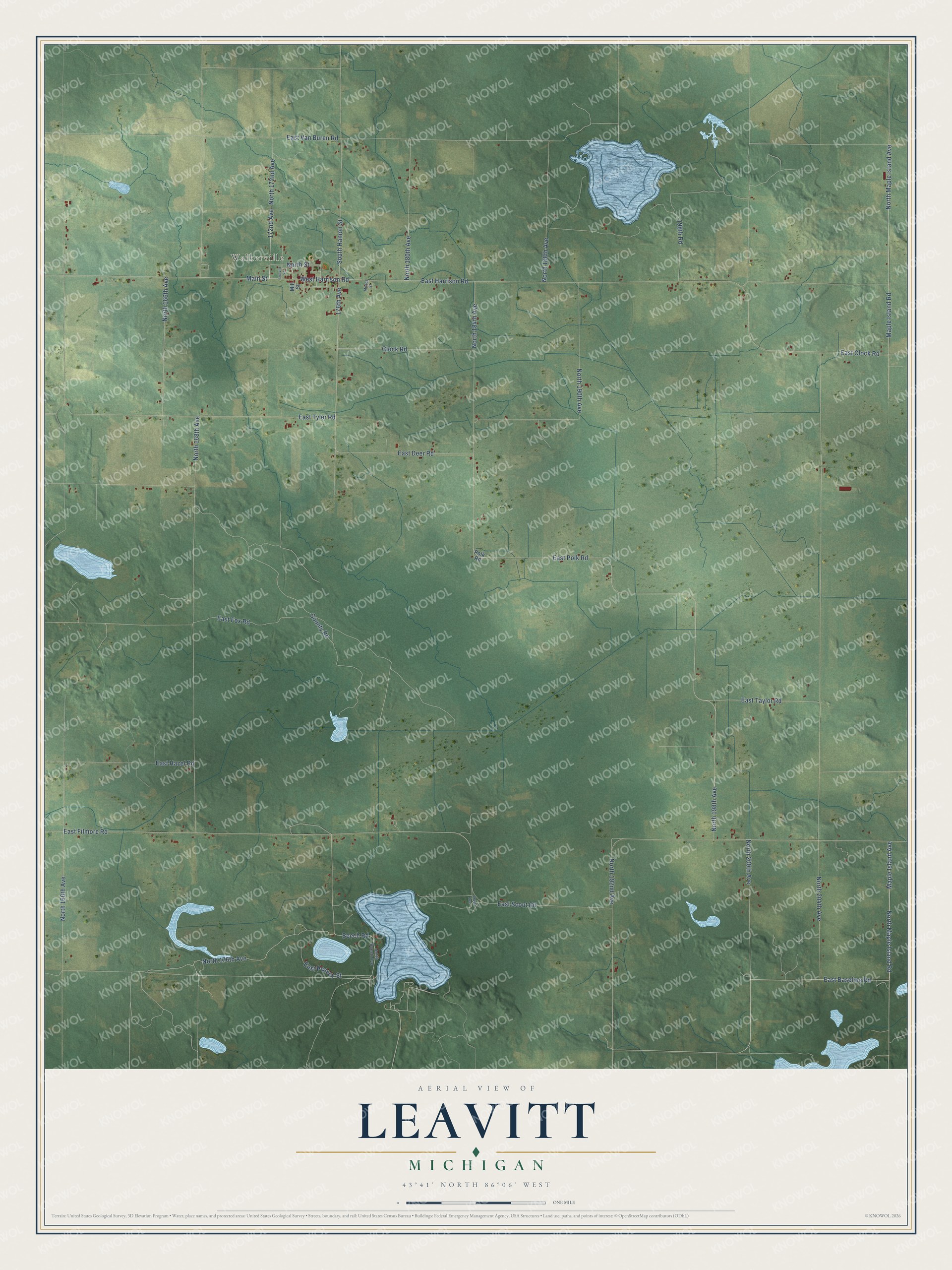 Watermarked full-map preview of Leavitt, Michigan