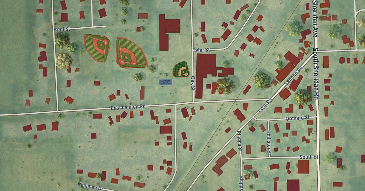 Map of Lennon, Michigan in 2026