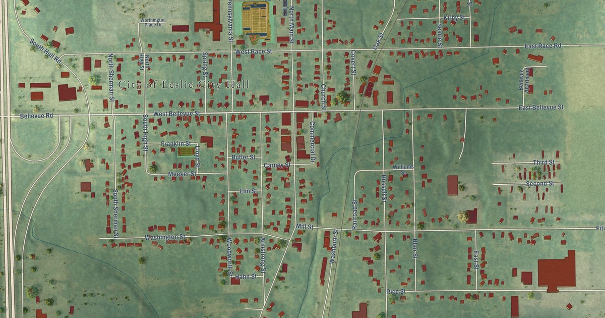 Map of Leslie City, Michigan in 2026