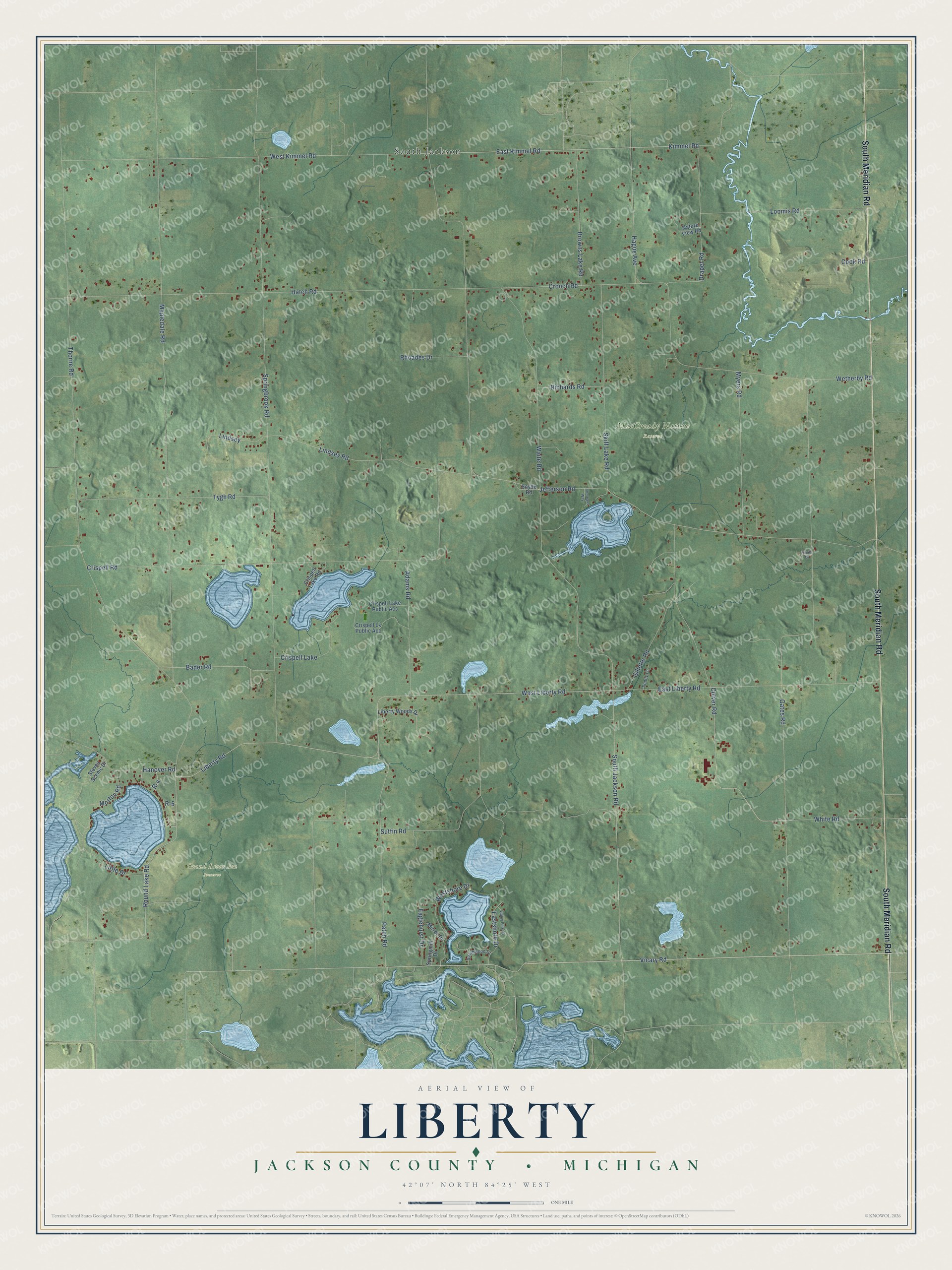 Watermarked full-map preview of Liberty, Michigan