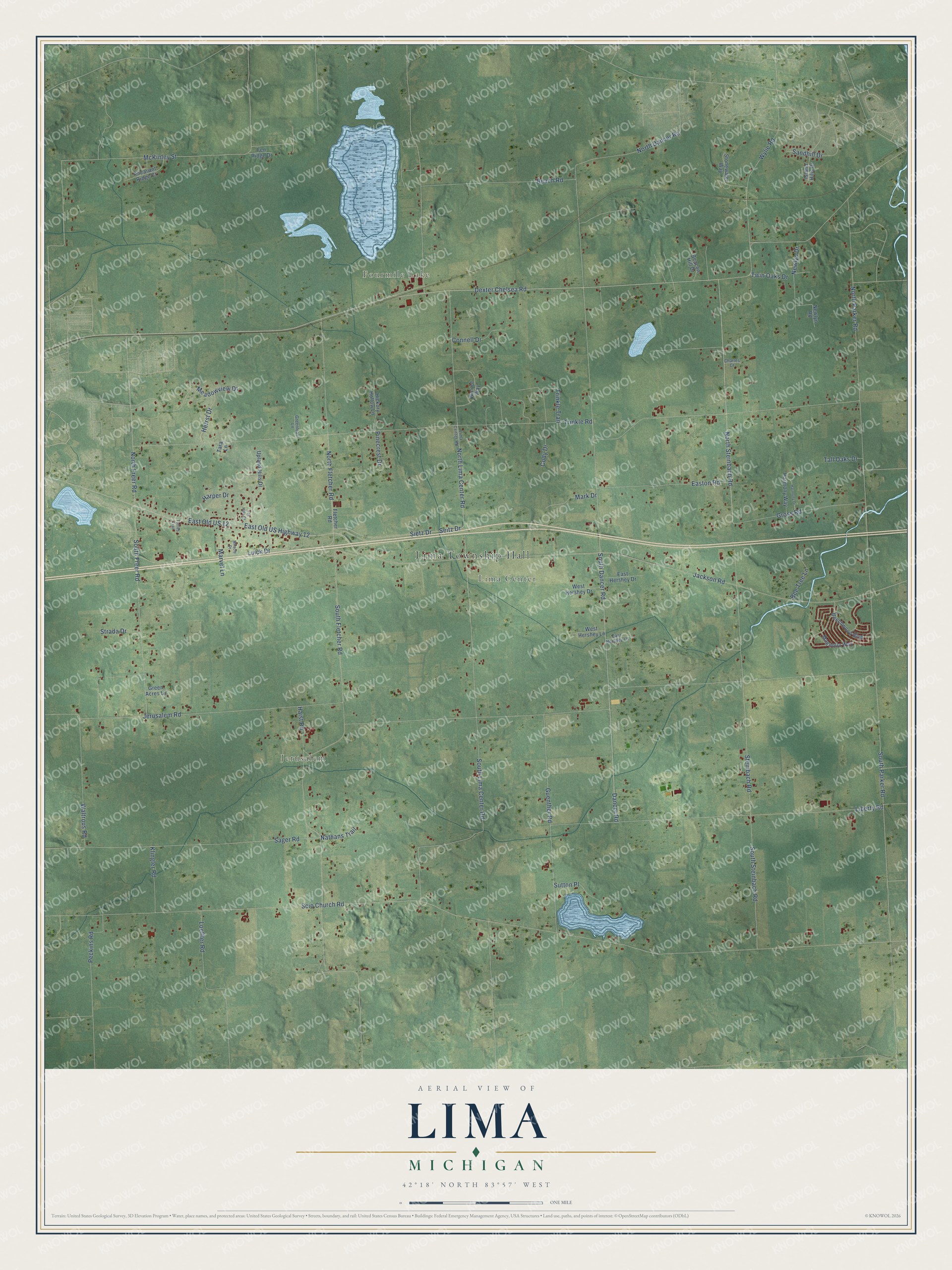 Watermarked full-map preview of Lima, Michigan