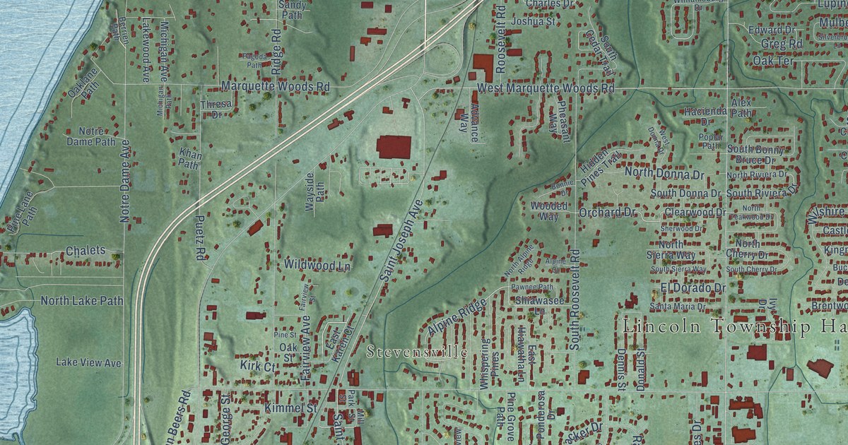 Map of Lincoln, Berrien County, Michigan in 2026