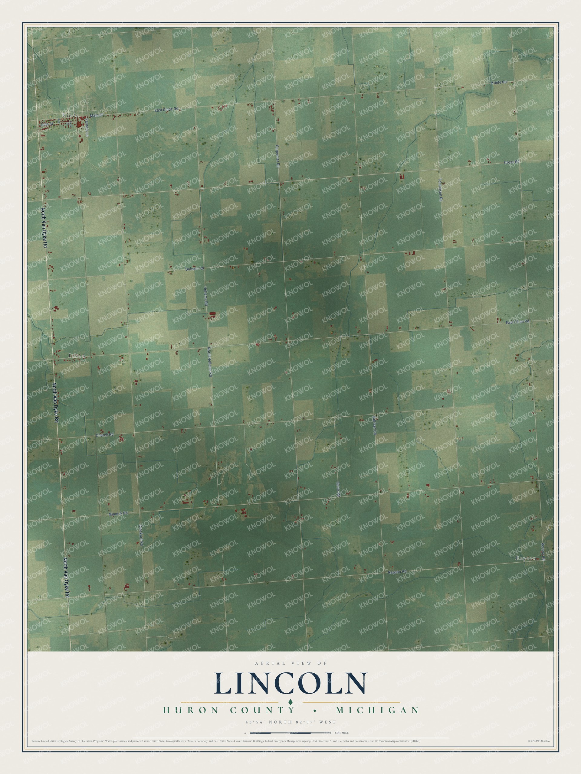Watermarked full-map preview of Lincoln, Michigan
