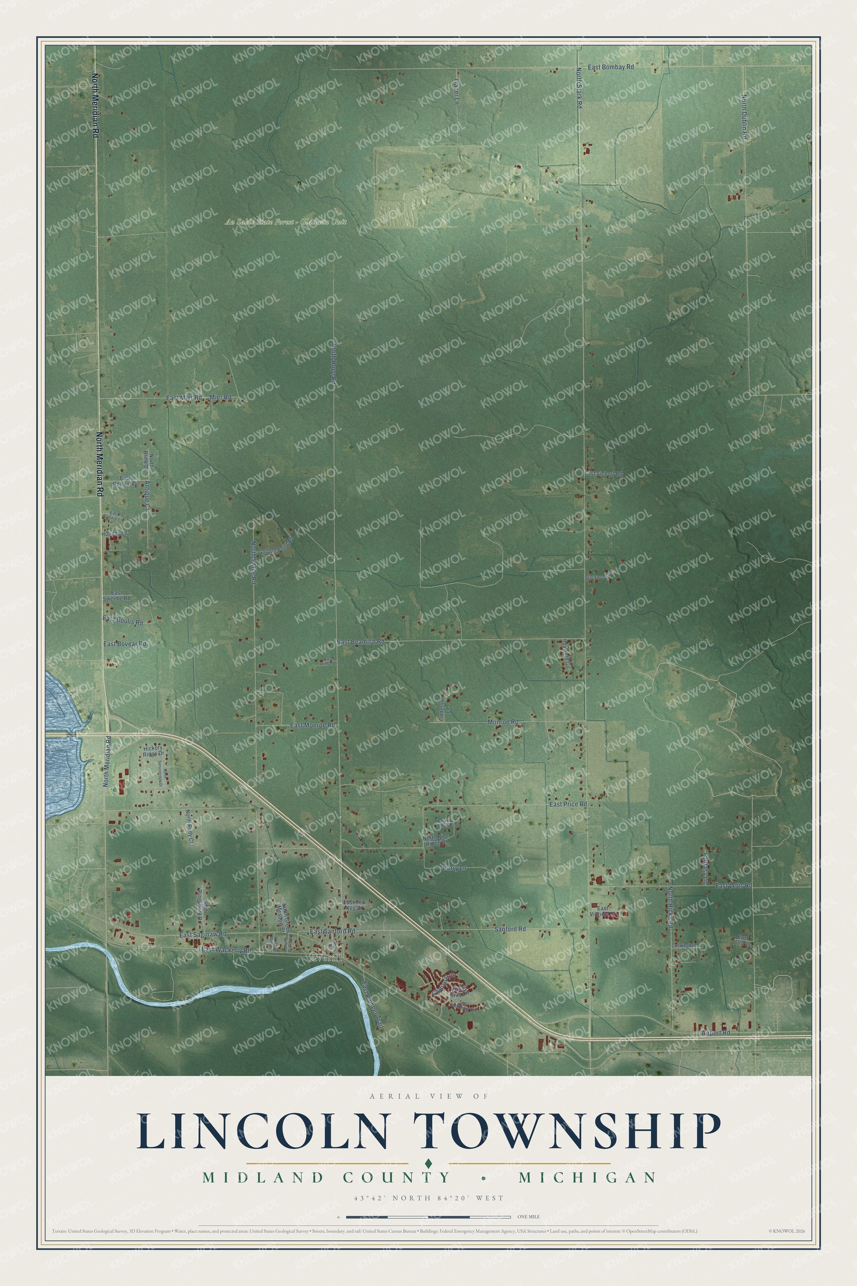 Watermarked full-map preview of Lincoln, Michigan