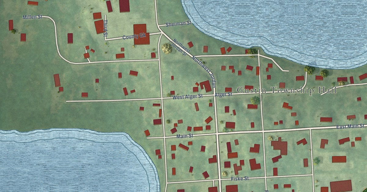 Map of Lincoln, Alcona County, Michigan in 2026