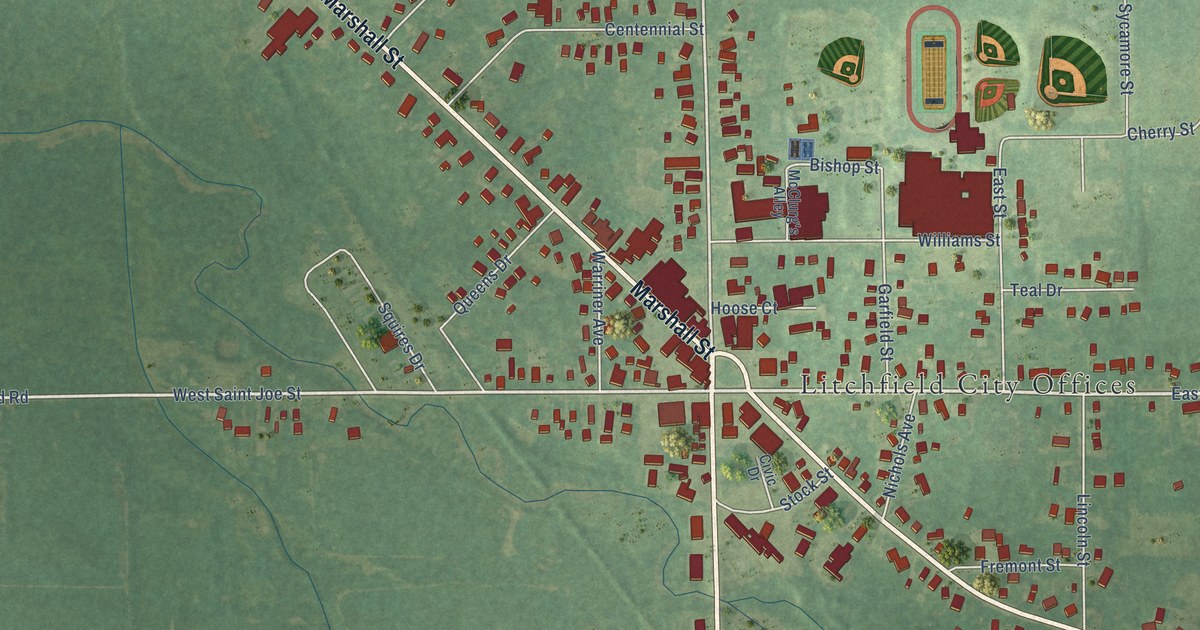 Map of Litchfield City, Michigan in 2026