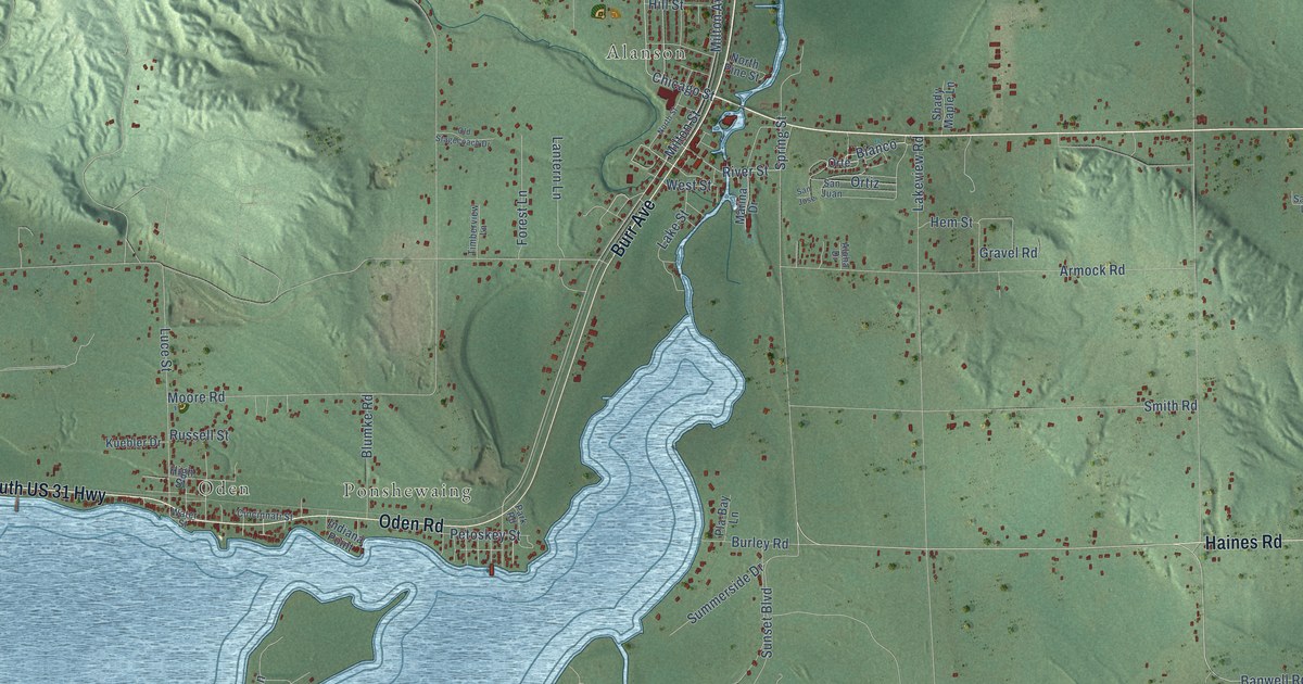 Map of Littlefield, Michigan in 2026