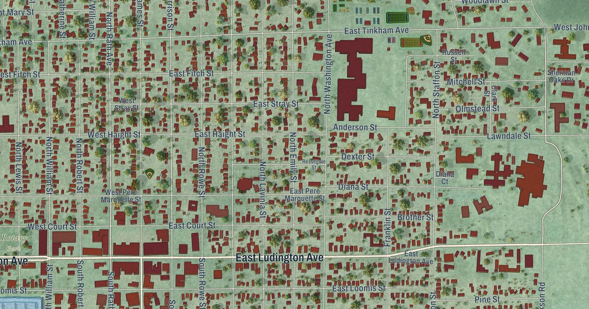 Map of Ludington, Michigan in 2026