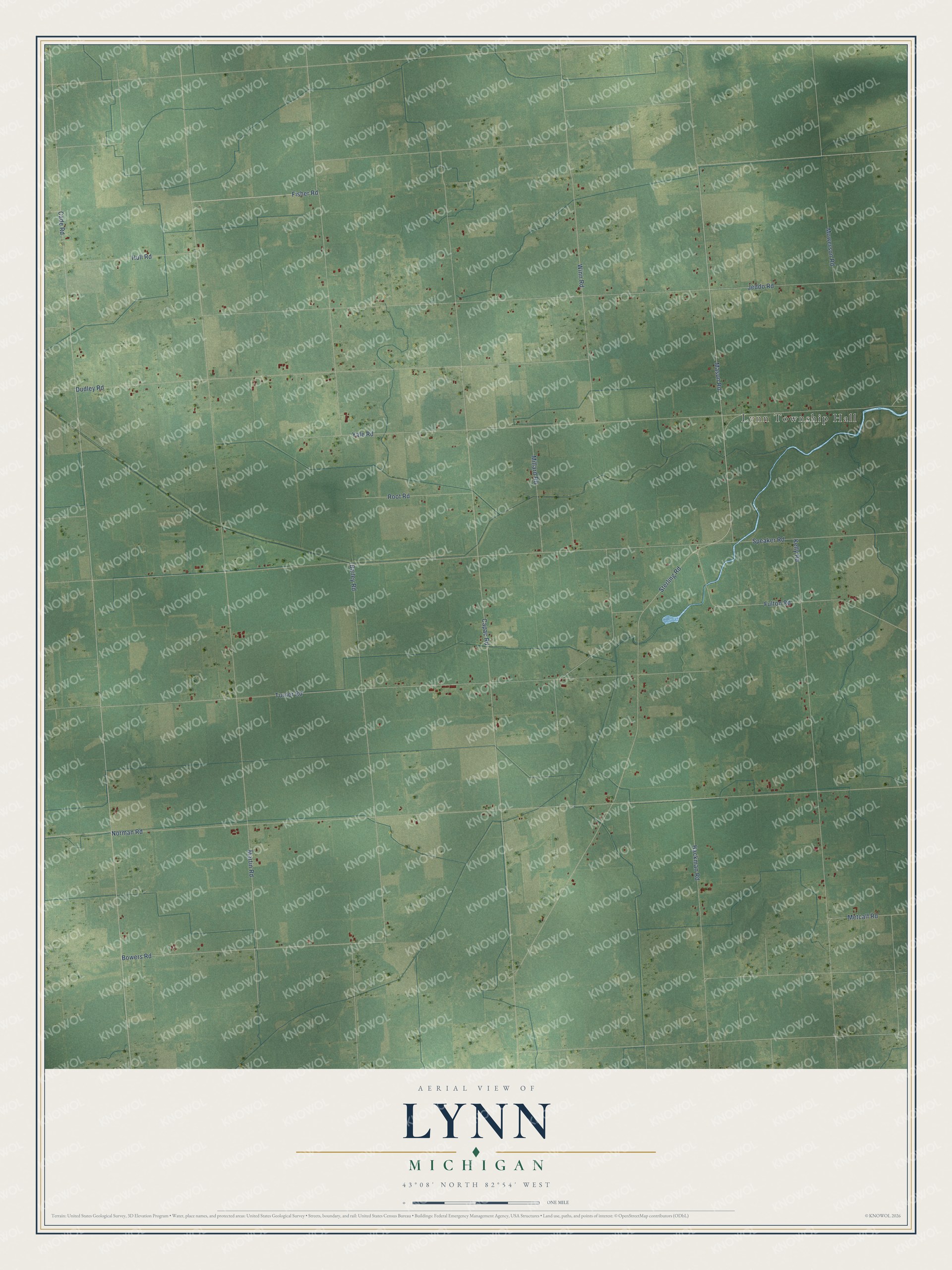 Watermarked full-map preview of Lynn, Michigan