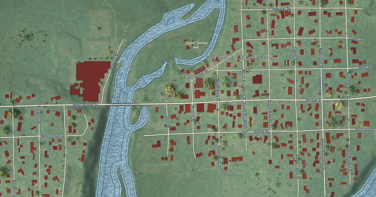 Map of Lyons Village, Michigan in 2026
