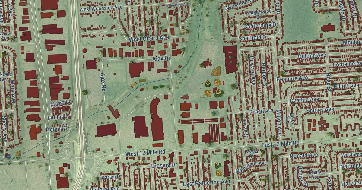 Map of Madison Heights, Michigan in 2026