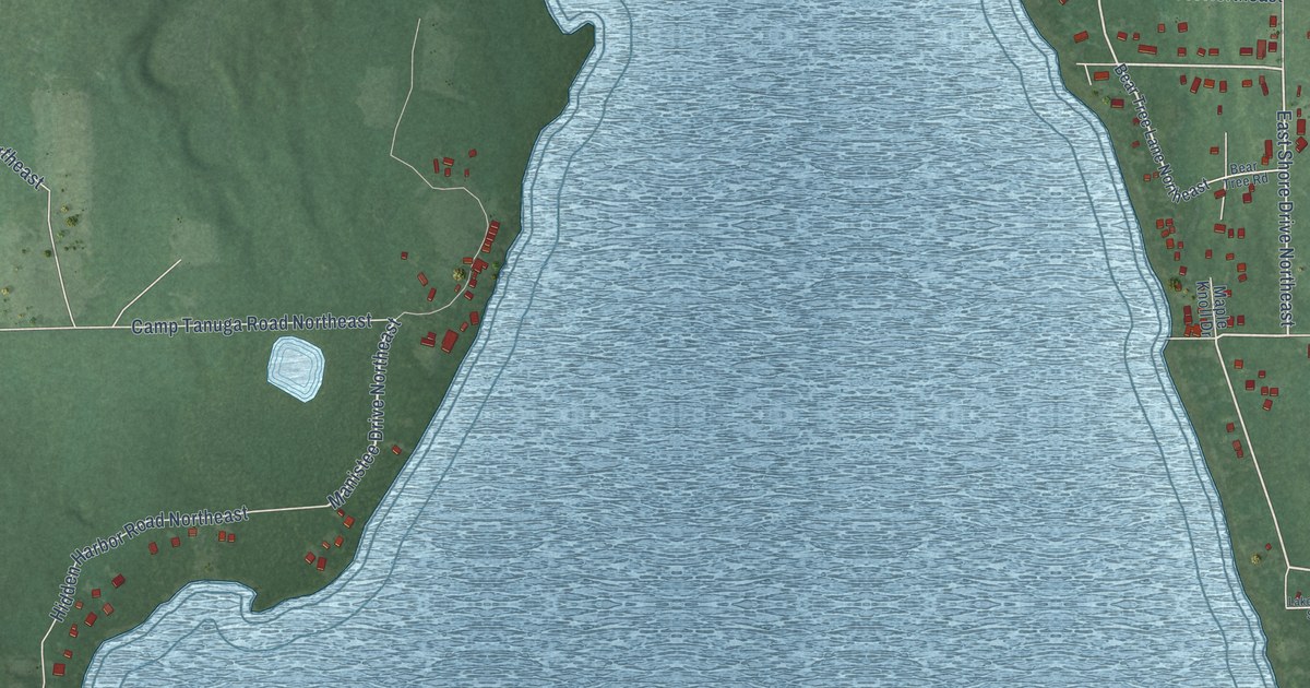 Map of Manistee Lake, Michigan in 2026