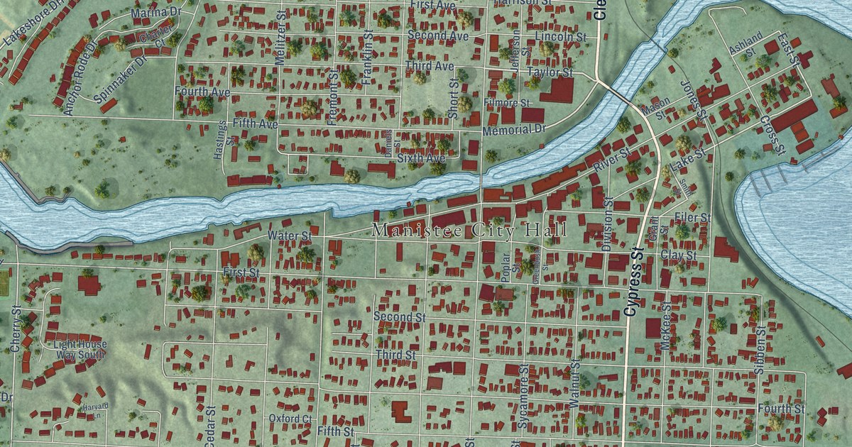 Map of Manistee City, Michigan in 2026
