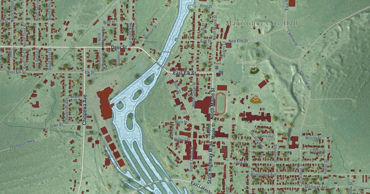 Map of Manistique City, Michigan in 2026