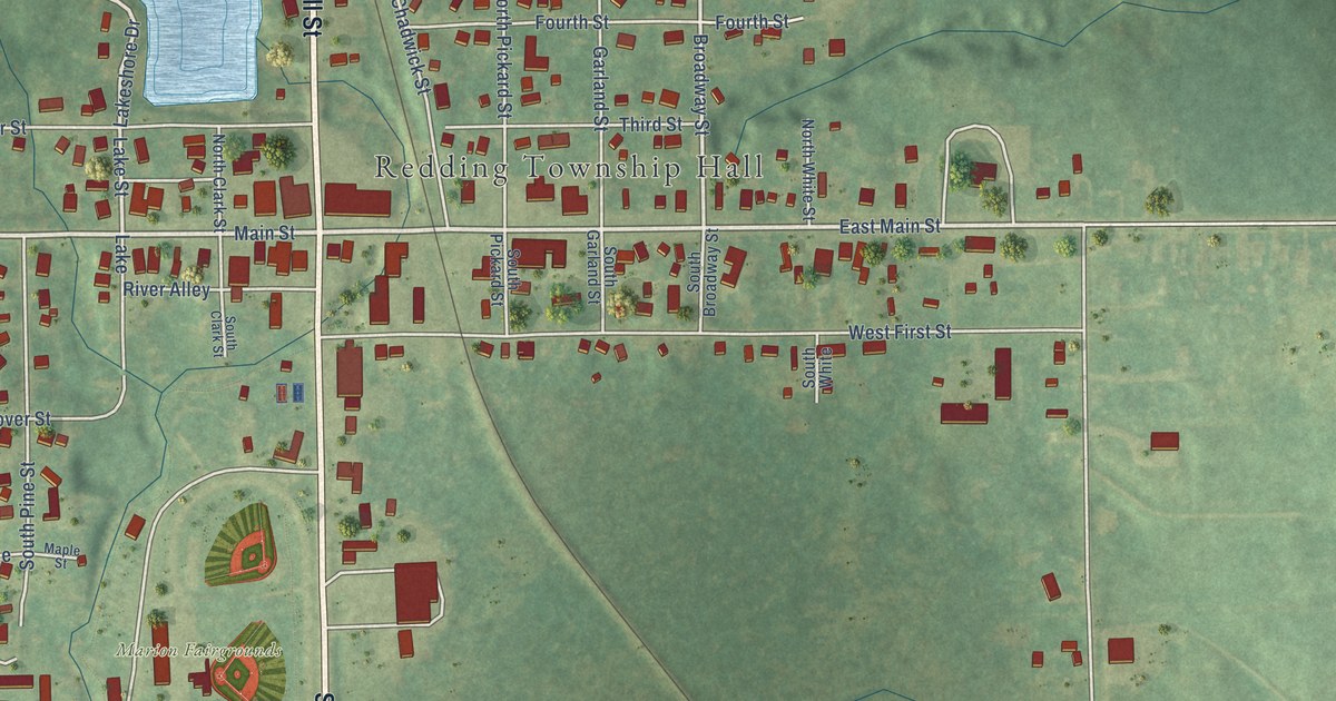 Map of Marion Village, Osceola County, Michigan in 2026