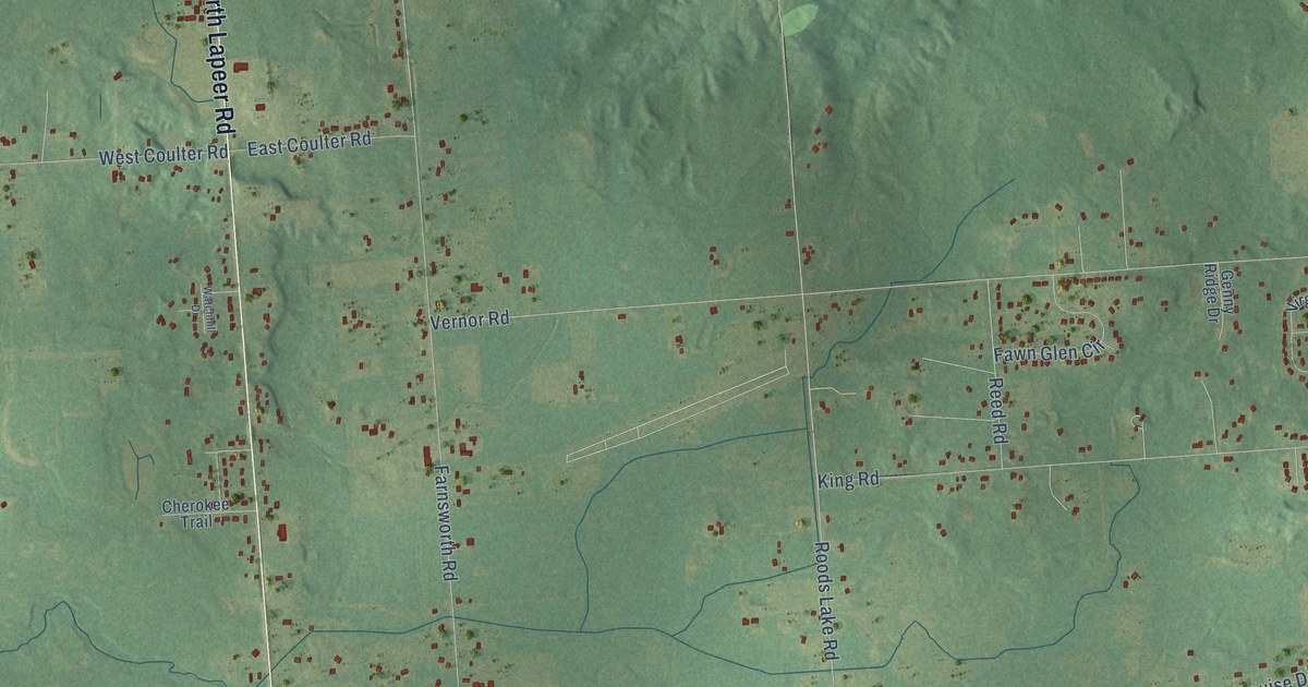 Map of Mayfield, Lapeer County, Michigan in 2026