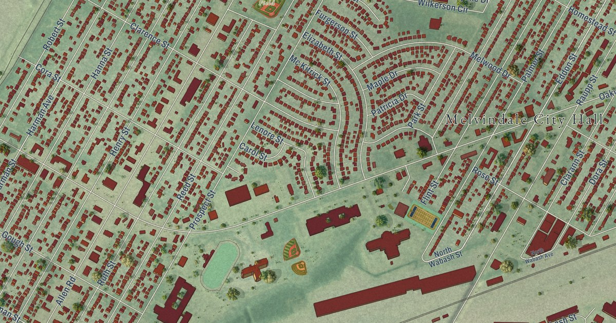 Map of Melvindale, Michigan in 2026