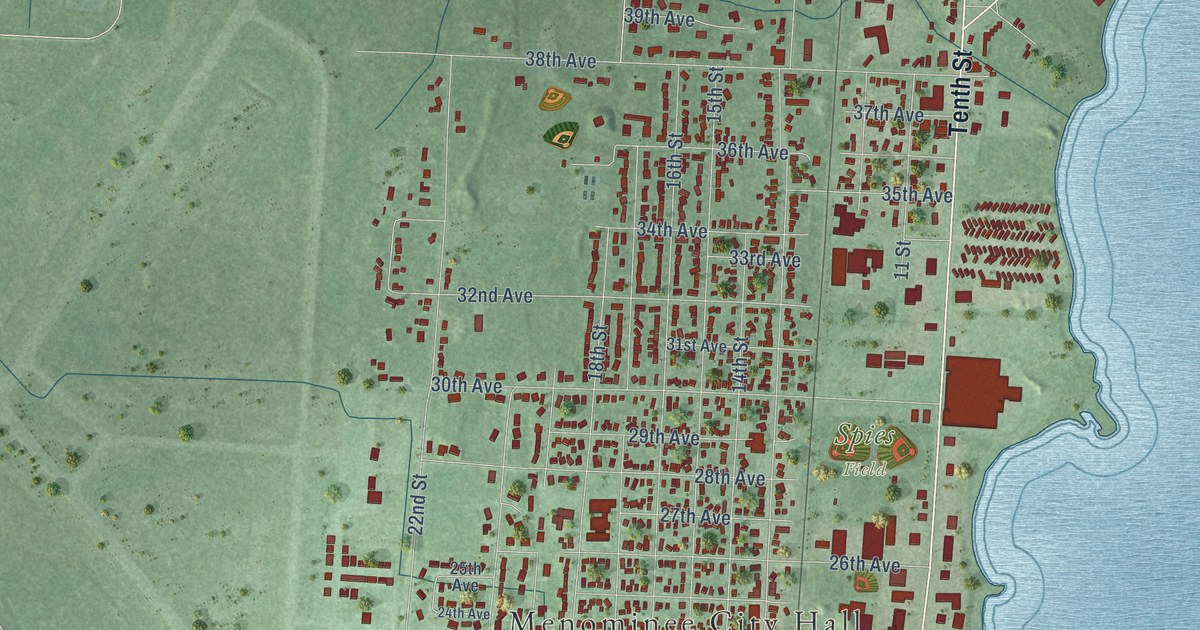 Map of Menominee City, Michigan in 2026